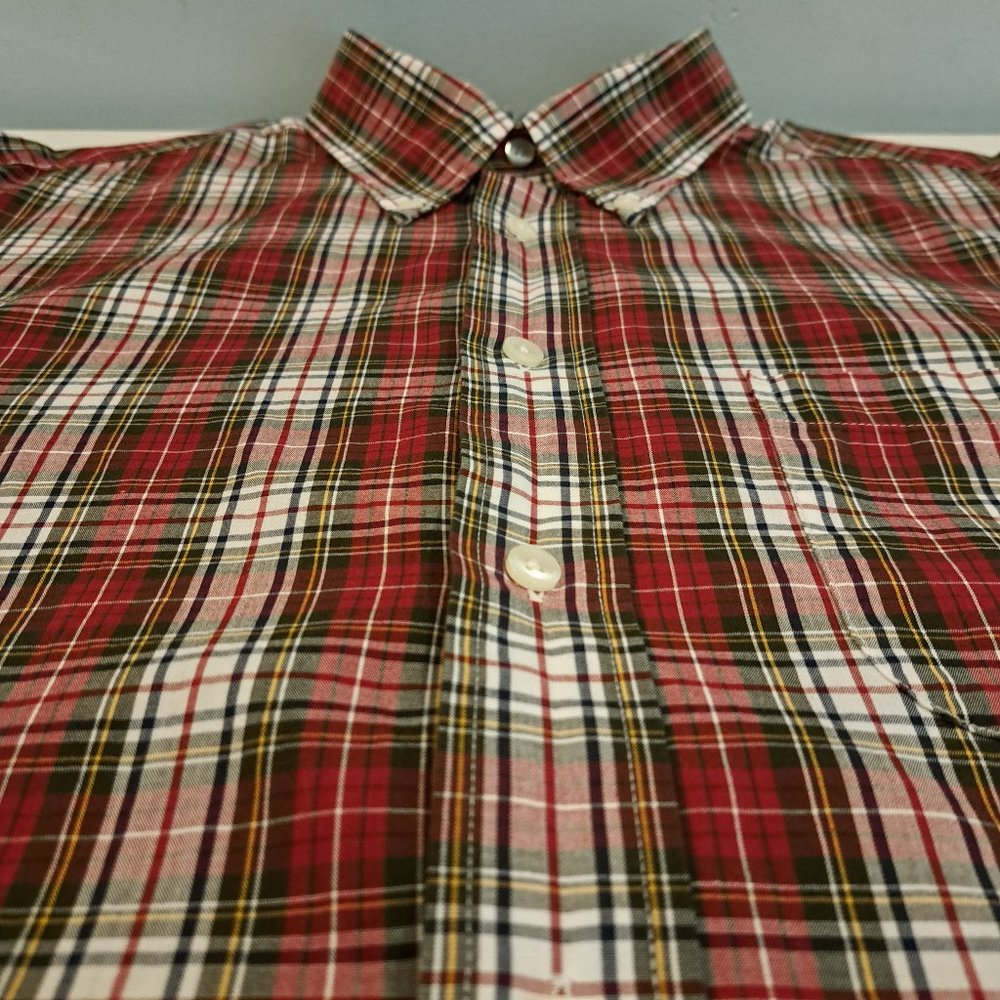 Brooks Brothers Men's Large Regent Slim Fit Long Sleeve Button Down Plaid Shirt